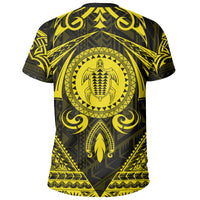 Hawaii Map Kanaka Turtle Polynesian T Shirt Circle Style Yellow - Polynesian Pride