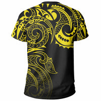 Hawaii Kanaka Polynesian Tribal T Shirt Gradiant Style Yellow - Polynesian Pride