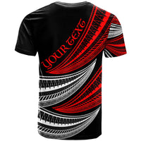 Marshall Islands Custom T Shirt Wave Pattern Alternating Red Color - Polynesian Pride