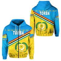 Torba Province Zip Hoodie Vanuatu Pattern Unique Style LT8 Unisex Blue - Polynesian Pride