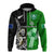 Custom New Zealand and Ireland Rugby Hoodie All Black Maori Mix Shamrocks LT14 Pullover Hoodie Black - Polynesian Pride