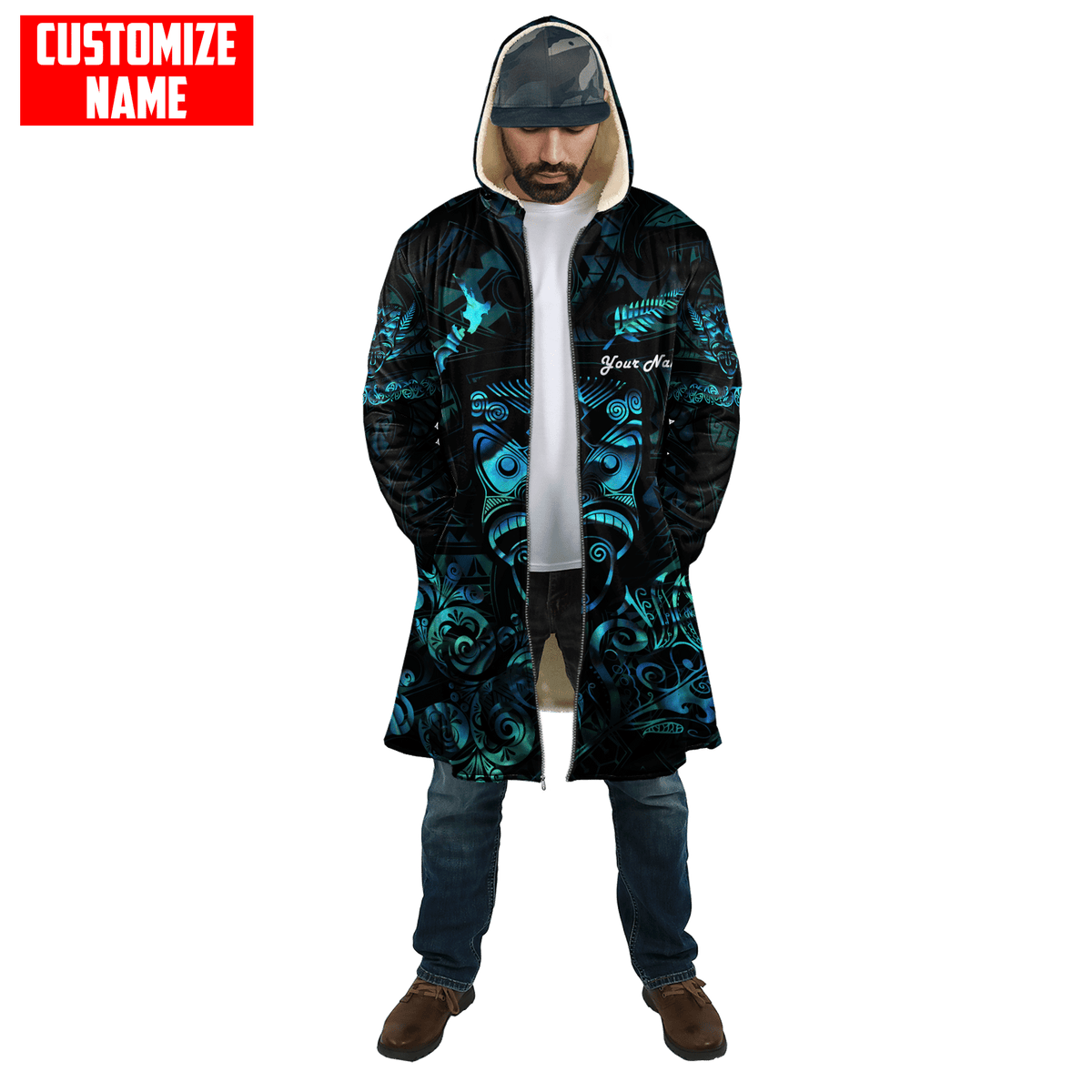 Maori Aotearoa Rugby Haka New Zealand Silver Fern Paua Shell Cloak - Polynesian Pride