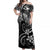 Polynesian Pride Off Shoulder Long Dress Polynesia Tribal Royal Black LT14 Women Black - Polynesian Pride