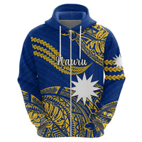 Nauru Polynesian Hibiscus Naoero Flag Color Hoodie LT14 - Polynesian Pride