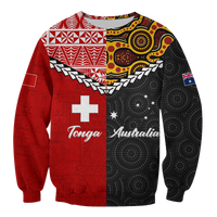 Tonga Combine Australia Aboriginal Heritage Sweatshirt - LT12 Unisex Red - Polynesian Pride