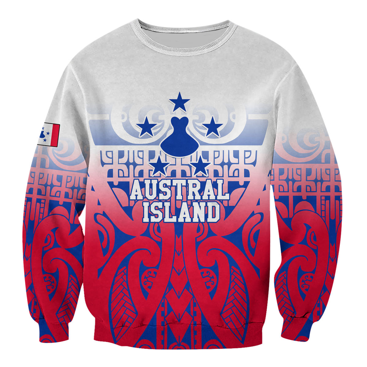 Austral Islands Tribal Tattoo Sweatshirt - LT12 Unisex Red - Polynesian Pride