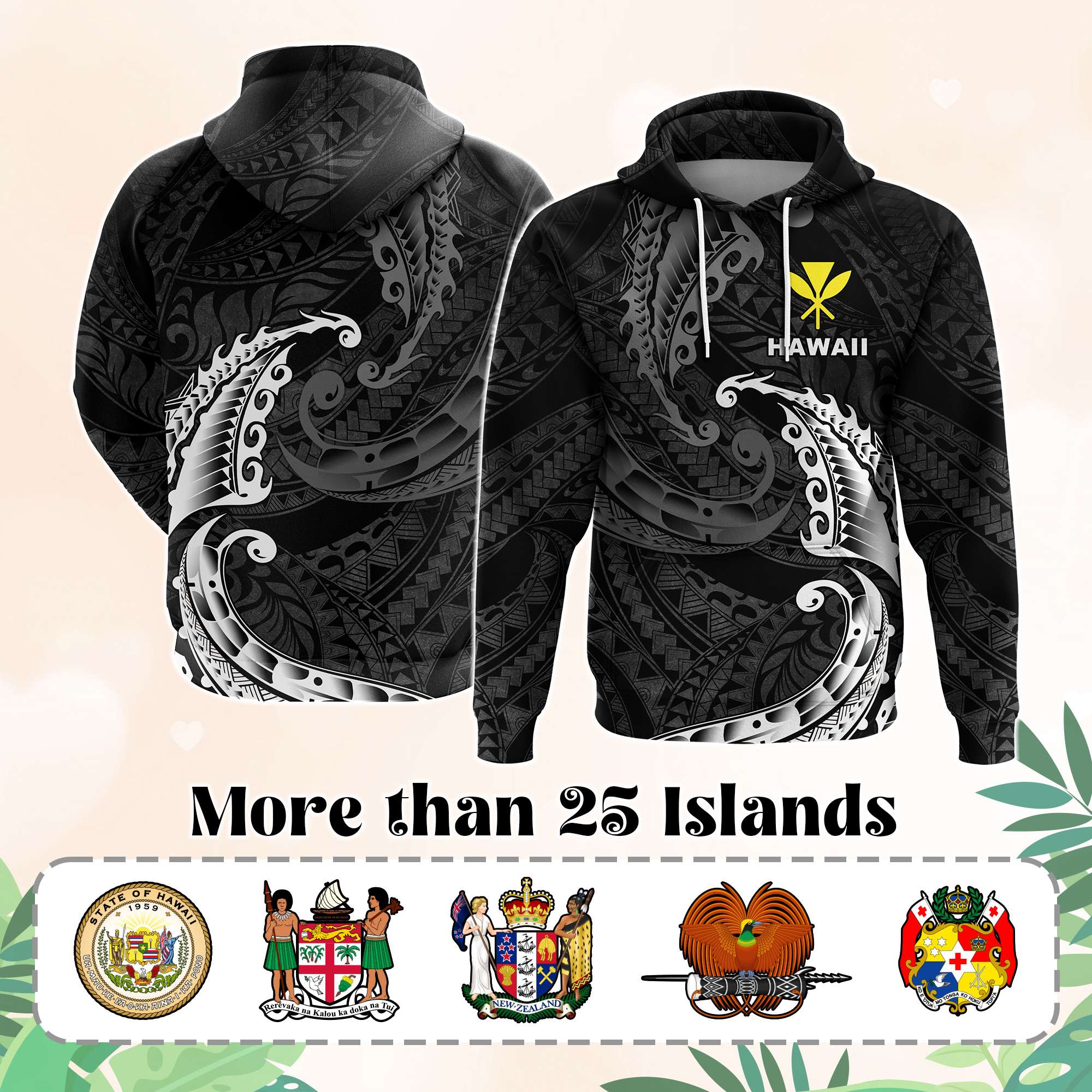 Custom AAPI Heritage Month Hoodie Polynesian Tribal Wave CTM05