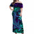 Purple Polynesian Family Matching Outfits Off Shoulder Maxi Dress And Hawaiian Shirt Tribal Hammerhead Shark LT14