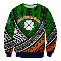 Kwajalein Atoll Tribal Pattern Sweatshirt - LT12 Unisex Green - Polynesian Pride