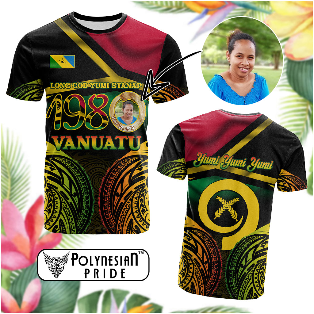 Custom Photo Vanuatu 1980 T Shirt Yumi Yumi Yumi Independence Anniversary CTM14