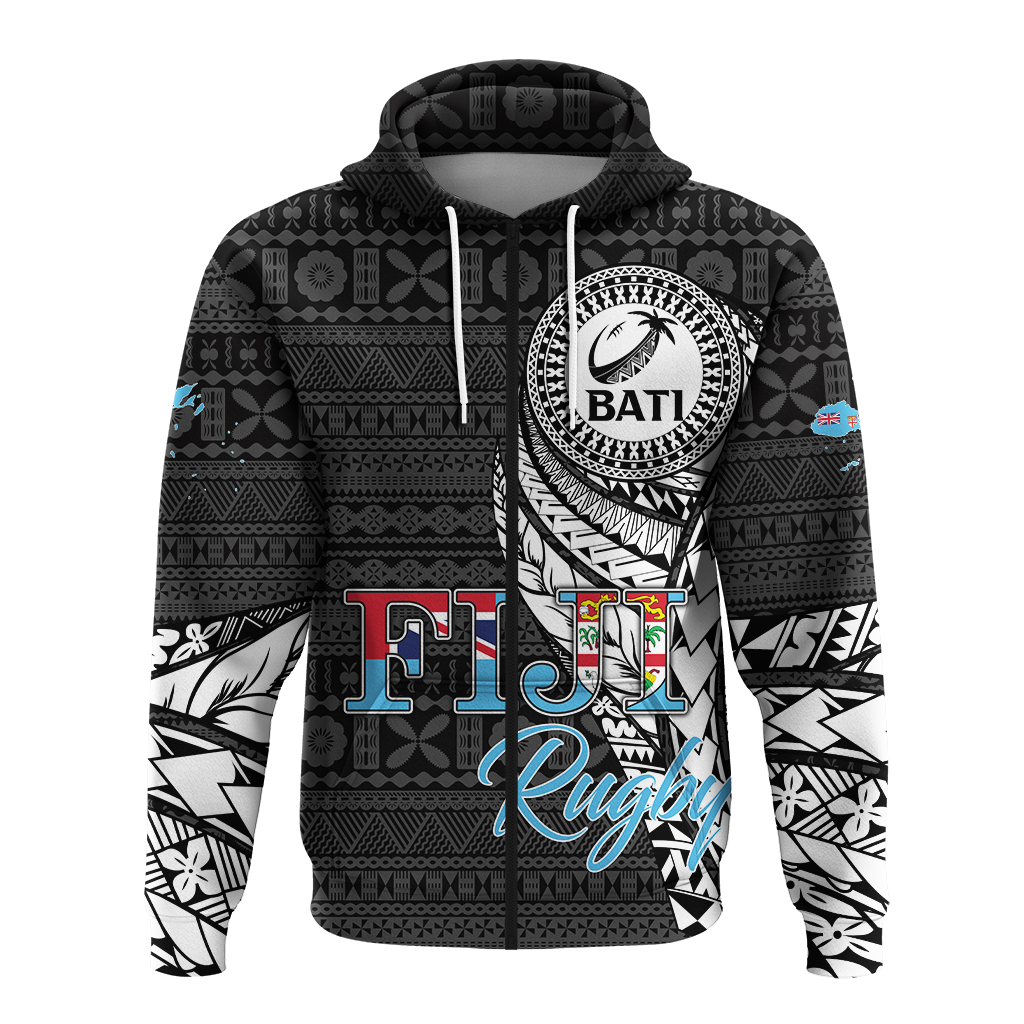 Custom Fiji Rugby Bati Tapa Pattern Hoodie LT2 - Polynesian Pride