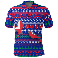Wallis and Futuna Christmas Polo Shirt Ugly Christmas LT12 Unisex Blue - Polynesian Pride