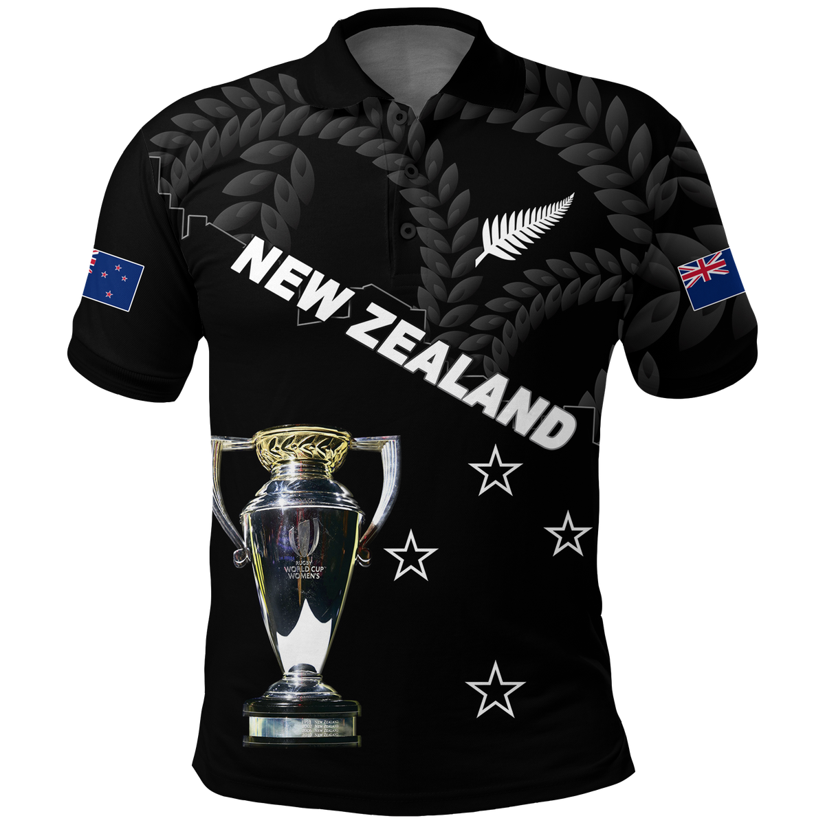 New Zealand Champions Rugby 2022 Polo Shirt LT12 Black - Polynesian Pride