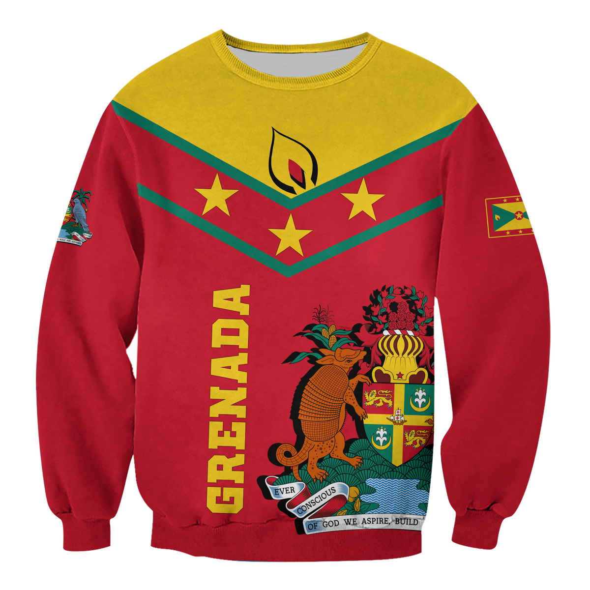 Grenada Sweatshirt - Proud Grenadian - LT12 Unisex Red - Polynesian Pride