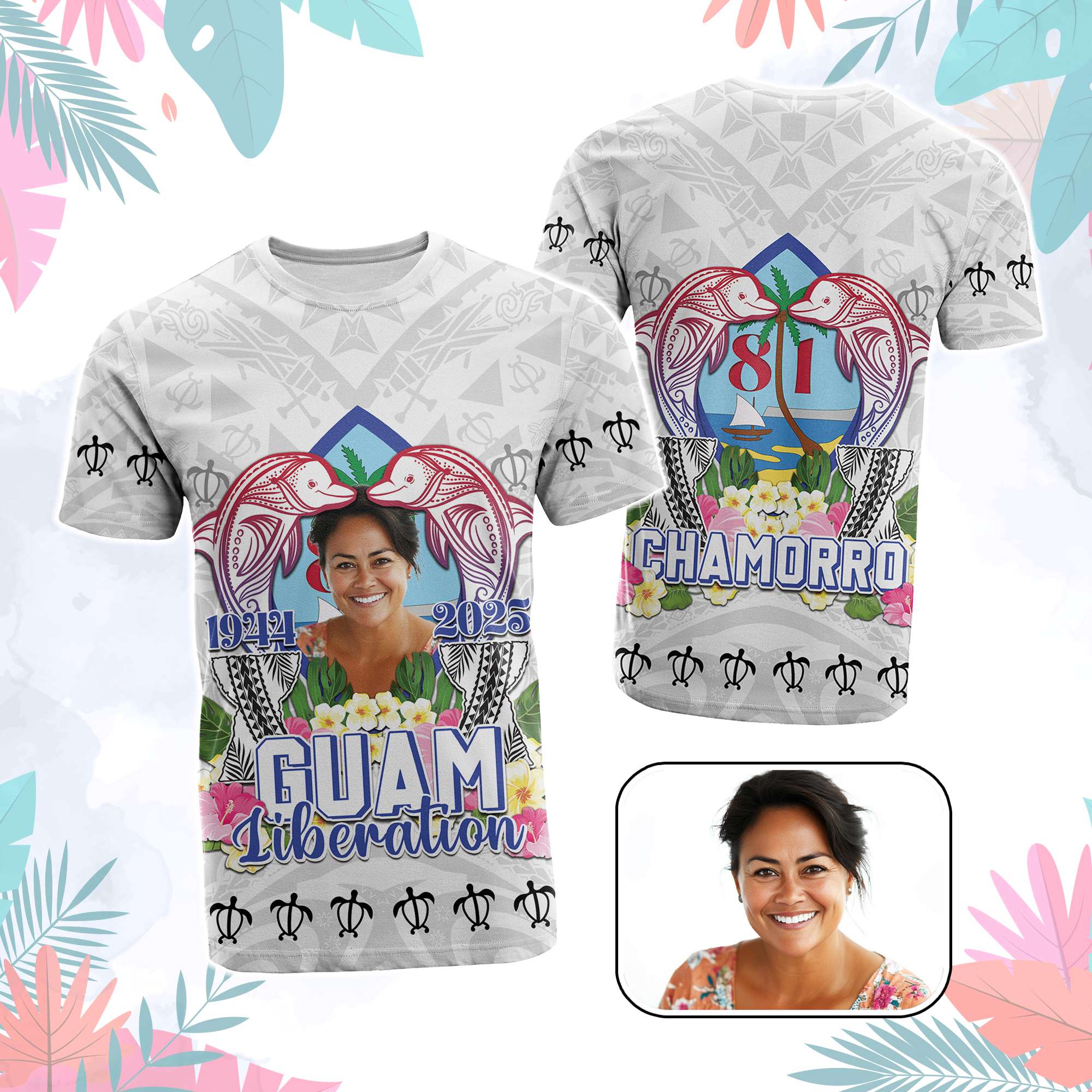 Custom Photo Guam Liberation Day T Shirt 81st Anniversary CTM05