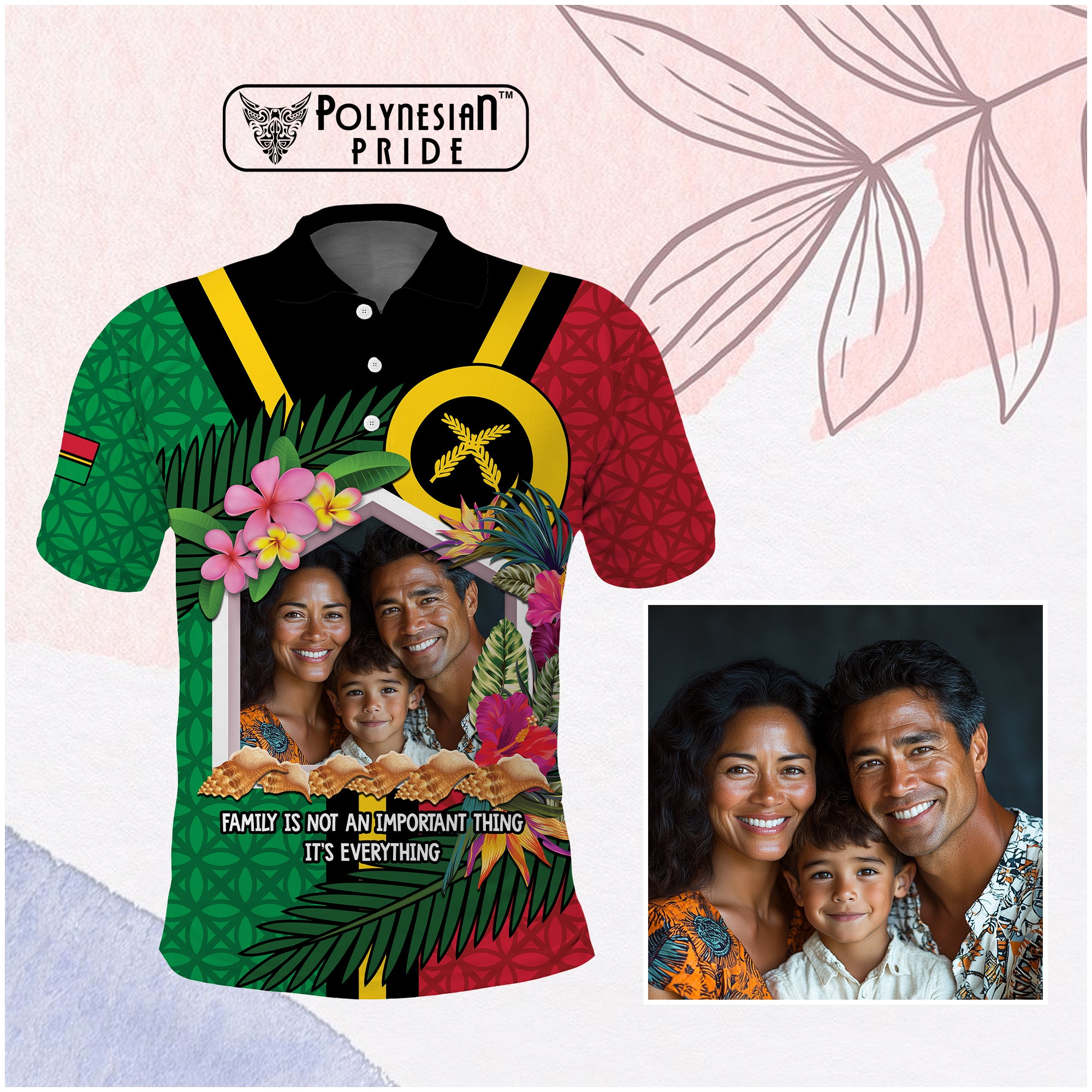 Custom Photo Vanuatu Family Day Polo Shirt Vanuatuan Sand Drawing Family Is Everything CTM14