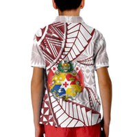 Custom Tonga Emancipation Day Polo Shirt Kupesi Pattern No.2 White LT9 - Polynesian Pride