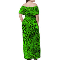 Matching Hawaiian Outfits For Couples Polynesian Tribal Art Green LT14
