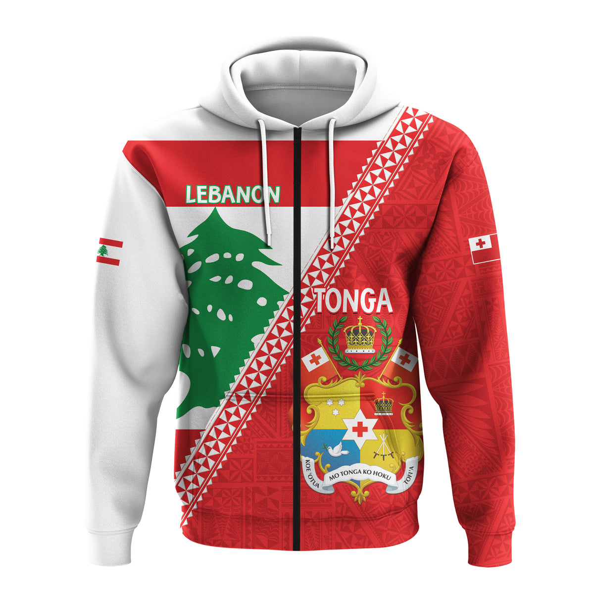CUSTOMER REQUEST- cyriledwards7 - 17/08/2026 - Hoodie - LT14 Zip Hoodie Red - Polynesian Pride