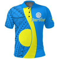Custom Palau Polo Shirt Tribal Pattern LT12 Unisex Blue - Polynesian Pride