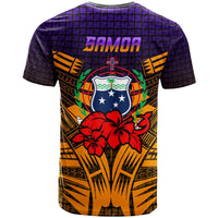 Samoa T Shirt Hibiscus With Tribal LT12 - Polynesian Pride
