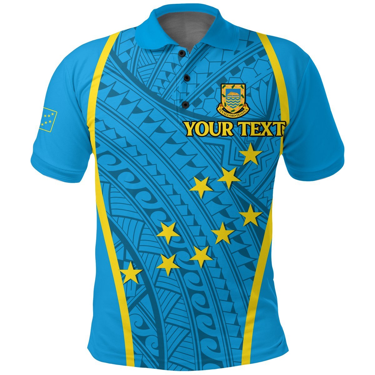 Custom Tuvalu Polo Shirt Tribal Pattern LT12 Unisex Blue - Polynesian Pride