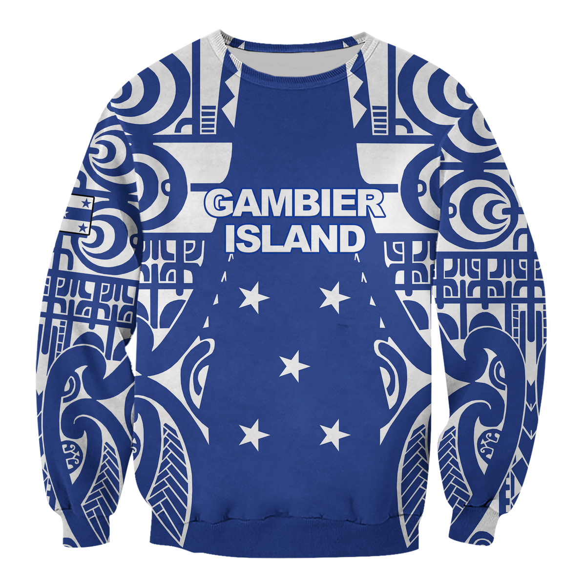 (Custom Personalised) Austral Islands Tribal Tattoo Sweatshirt - LT12 Unisex Blue - Polynesian Pride