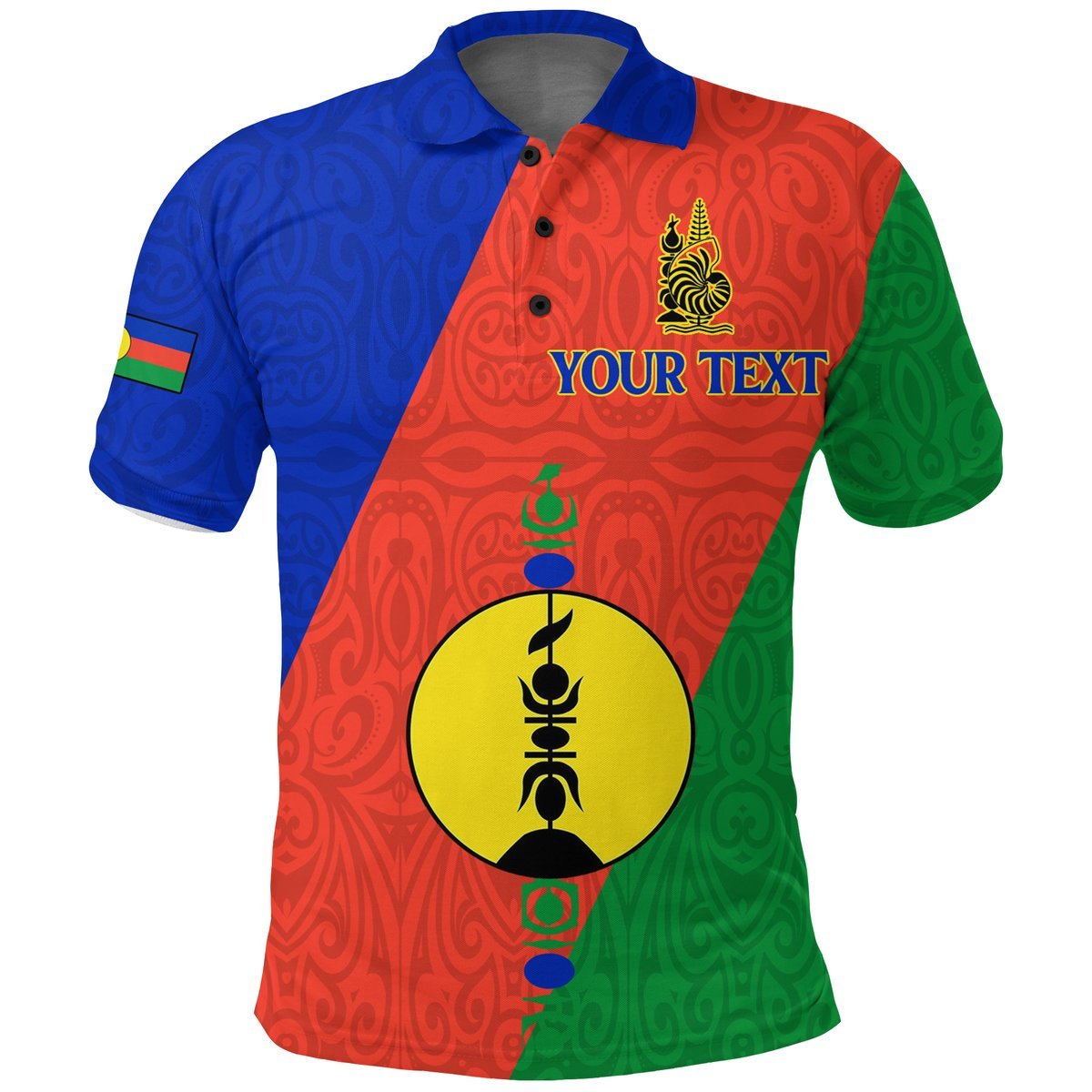 Custom New Caledonia Polo Shirt Flag Style LT12 Red - Polynesian Pride