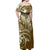 Polynesian Pride Off Shoulder Long Dress Polynesia Tribal Royal Brown LT14 - Polynesian Pride