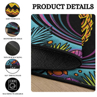 3D Illusion Pineapple Jack O Lantern Halloween Round Carpet Tropical Spooky Fruit Monstera Swirl