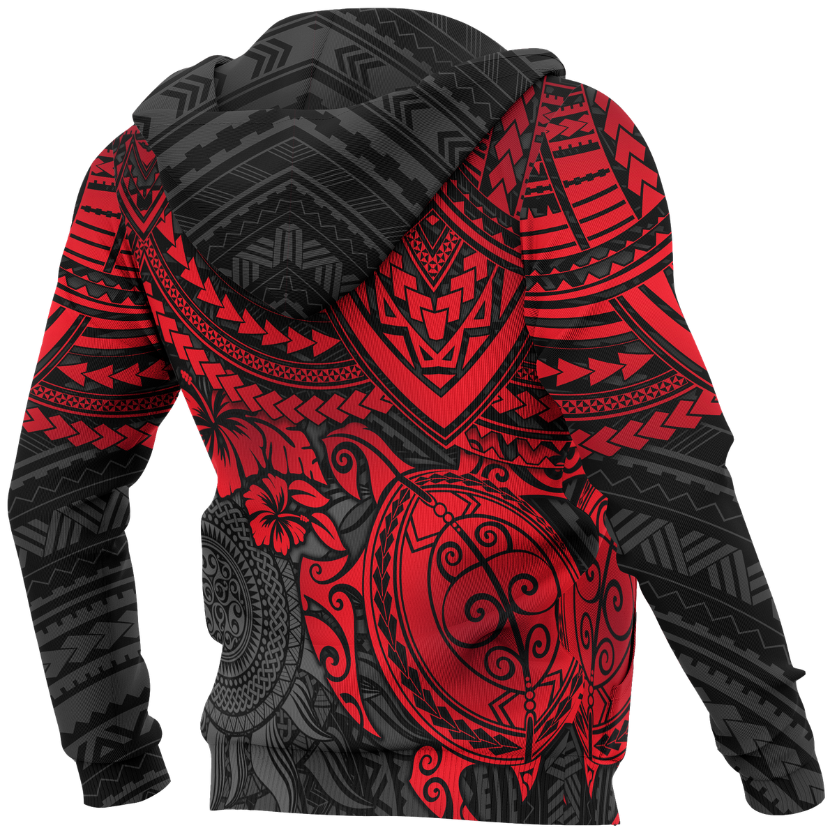 Hoodie Polynesian Red Turtle - Polynesian Pride