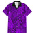 Hawaii Couples Matching Off Shoulder Long Sleeve Dress and Hawaiian Shirt Purple Polynesian Tribal Art LT14