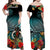 Custom Polynesian Off Shoulder Maxi Dress Coat Of Arms Tropical Flowers CTM14 - Polynesian Pride