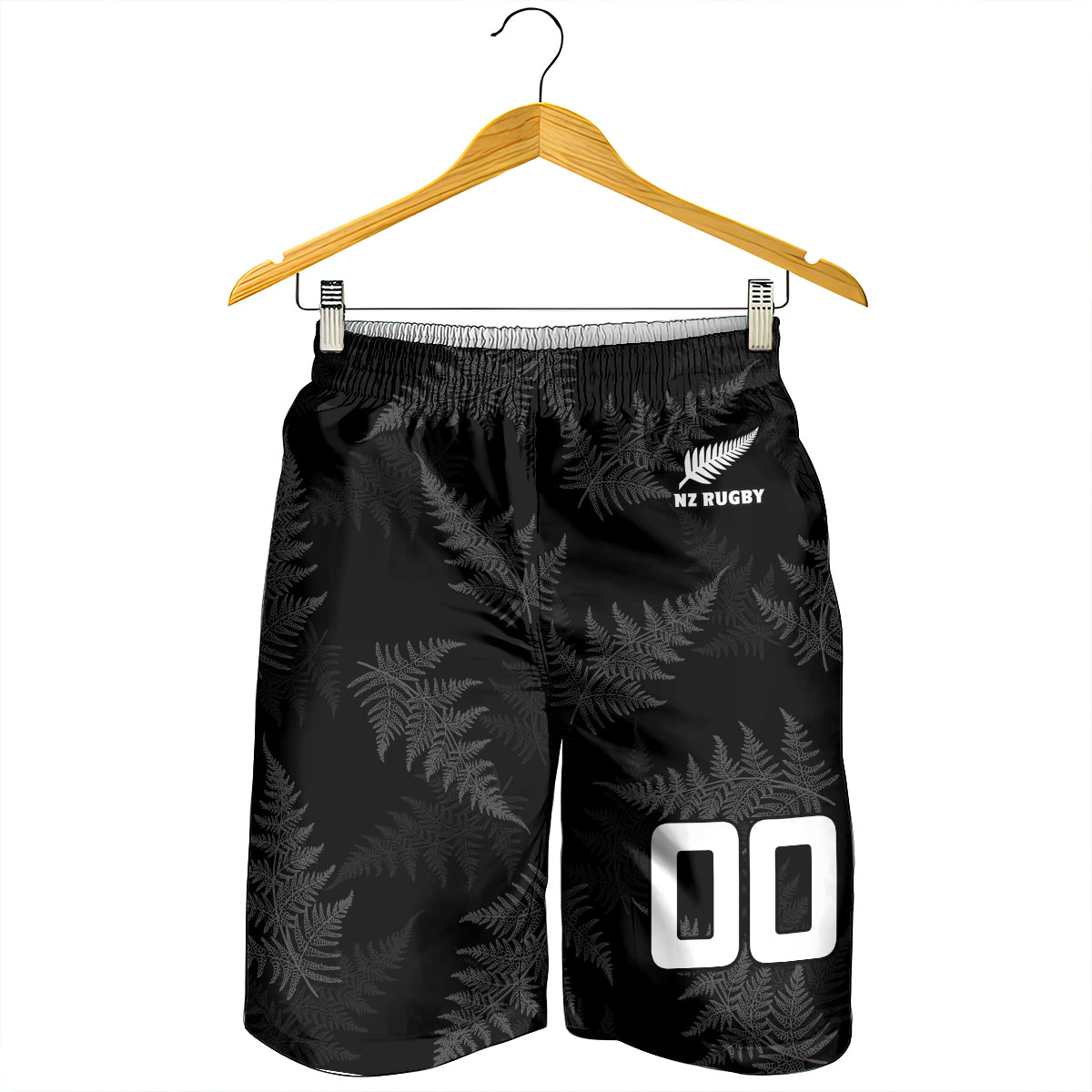 New Zealand Silver Fern Rugby Men Shorts 2023 Go Aotearoa World Cup LT14 Black - Polynesian Pride