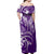 Polynesian Pride Off Shoulder Long Dress Polynesia Tribal Royal Purple LT14 - Polynesian Pride