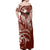 Polynesian Pride Off Shoulder Long Dress Polynesia Tribal Royal Red LT14 - Polynesian Pride