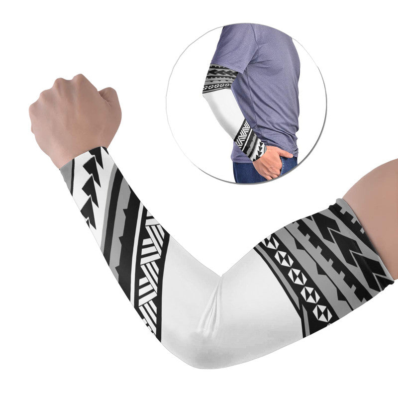 Polynesian Arm Sleeve (Set of 2) Simple White LT6 Set of 2 White - Polynesian Pride