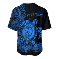 (Custom Personalised) Hawaii Polynesian Baseball Jersey Blue Sea Turtles Hawaiian LT13 - Polynesian Pride