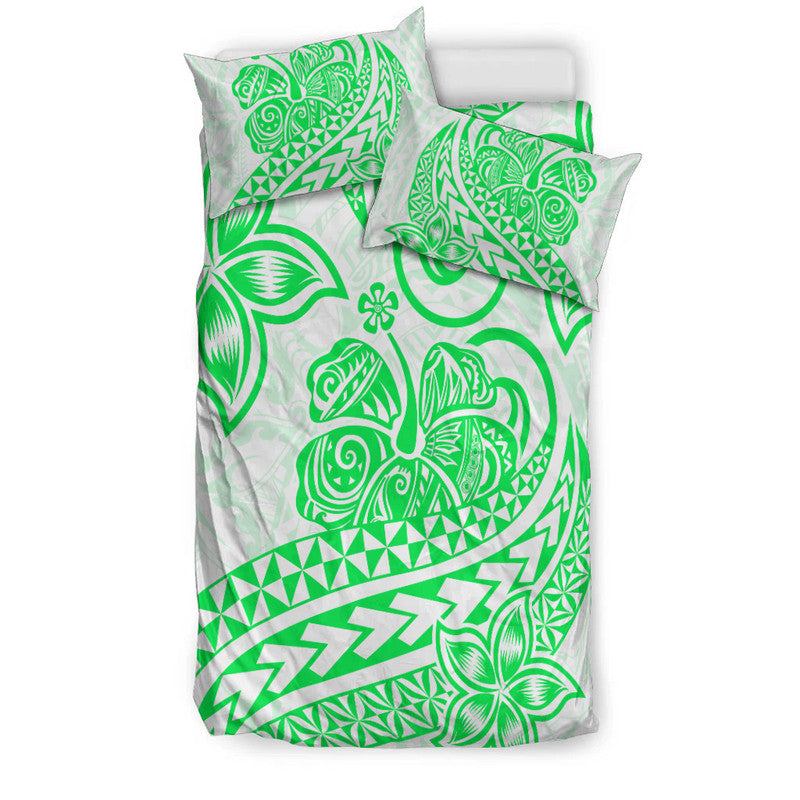Polynesian Tribal Tattoo Retro Bedding Set Green Screen Color LT9 - Polynesian Pride