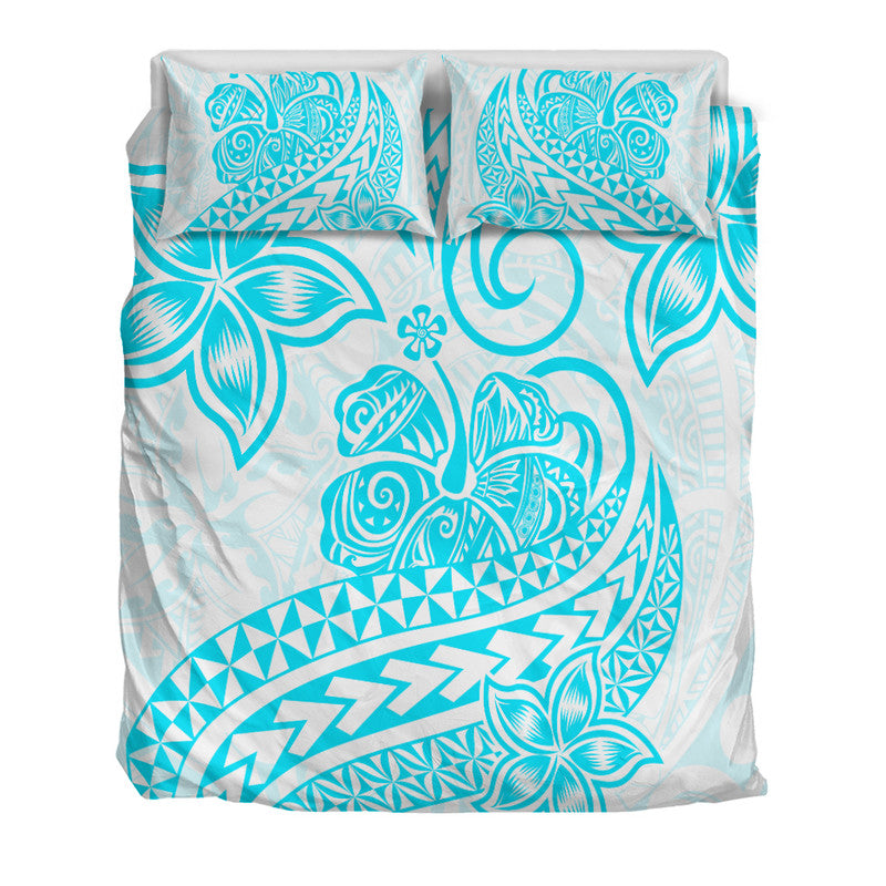 Polynesian Tribal Tattoo Retro Bedding Set Aqua Screen Color LT9 - Polynesian Pride