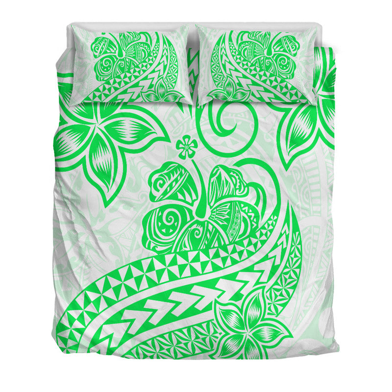 Polynesian Tribal Tattoo Retro Bedding Set Green Screen Color LT9 - Polynesian Pride
