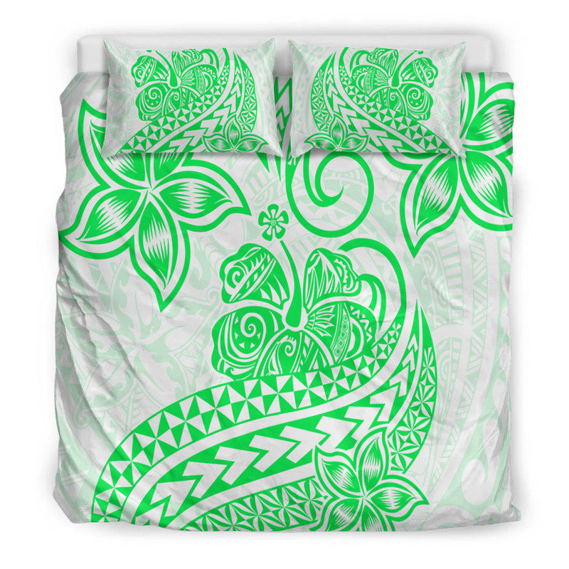 Polynesian Tribal Tattoo Retro Bedding Set Green Screen Color LT9 - Polynesian Pride