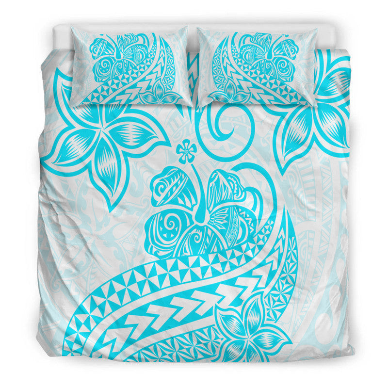 Polynesian Tribal Tattoo Retro Bedding Set Aqua Screen Color LT9 - Polynesian Pride