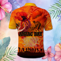 Custom Photo Australia and New Zealand ANZAC Day Polo Shirt Soldiers Memories - Red Poppies with Aboriginal and Maori Art