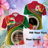 Custom Photo Vanuatu Tribal Boar Tusk Tropical Plants Polo Shirt
