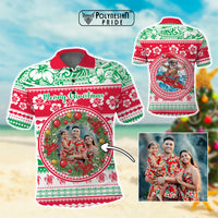 Custom Photo Polynesian Christmas Polo Shirt - Polynesian Pride