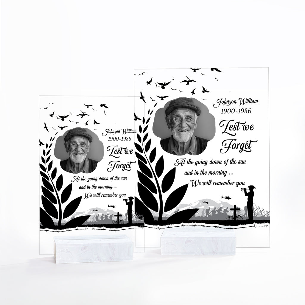 Custom Photo New Zealand ANZAC Day Memorial Acrylic Plaque Lest We Forget CTM05 - Polynesian Pride