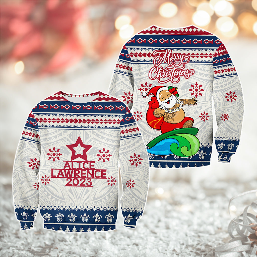 Custom Polynesian Sweatshirt Family Names Xmas Tree