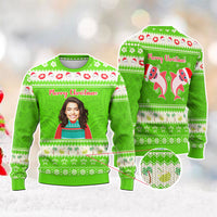 Custom Photo Polynesian Christmas Knitted Sweatshirt Funny Style