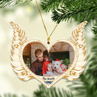 Custom Photo Christmas New Zealand Silver Fern Heart Ceramic Ornament